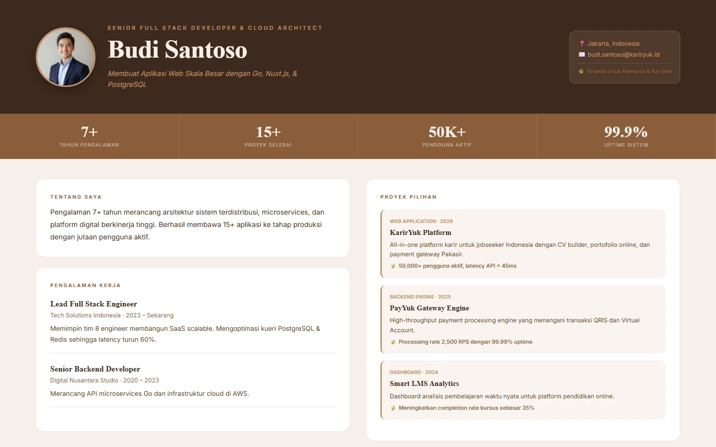 Template Earthy Studio KarirYuk