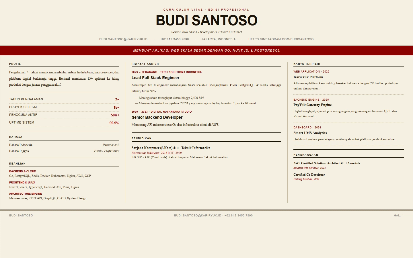 Template Retro Press KarirYuk